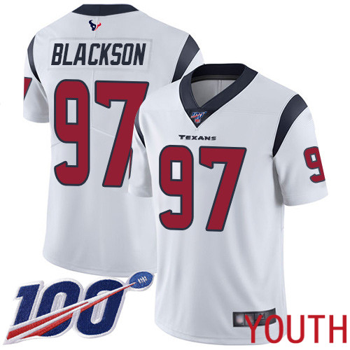 Houston Texans Limited White Youth Angelo Blackson Road Jersey NFL Football #97 100th Season Vapor Untouchable->houston texans->NFL Jersey
